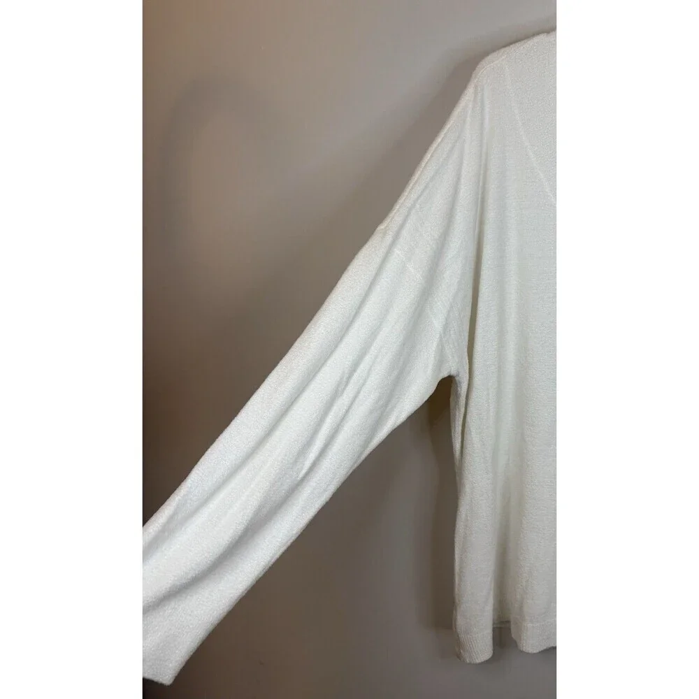 BAREFOOT DREAMS CozyChic Ultra Lite Ivory V Neck Pullover 3X Long Sleeve Sweater